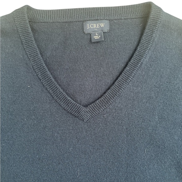 J Crew Men’s Wool Blend Long Sleeve Navy Sweater Size Large - Picture 2 of 5